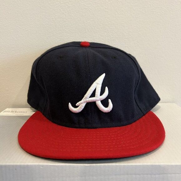 Atlanta Braves New Era Cool Base Official On-Field Cap Fitted Size 8 3/4 59FIFTY - Picture 1 of 9